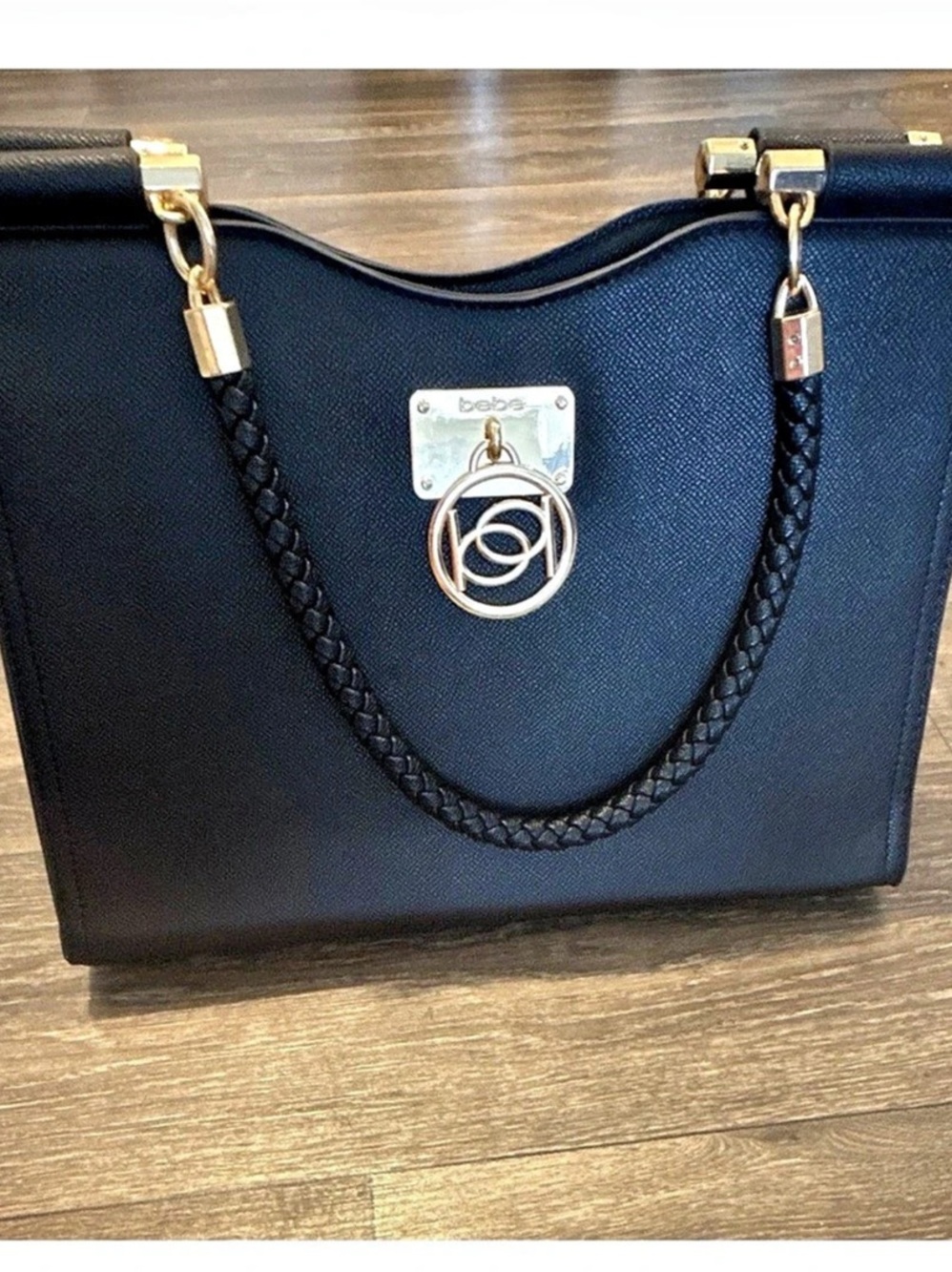 bebe Black Structured Shoulder Bag Like New